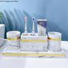 Resin Bathroom Set Toiletries Desktop Wash Set Soap Dish Mouthwash Cup Toothbrush Holder Lotion Bottle Storage Cup Storage Tray