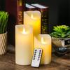 3 Stks/set Flikkerende Led Simulatie Kaars Lamp Afstandsbediening Vlamloze Moving Wick Kaars Lamp Partij Bruiloft