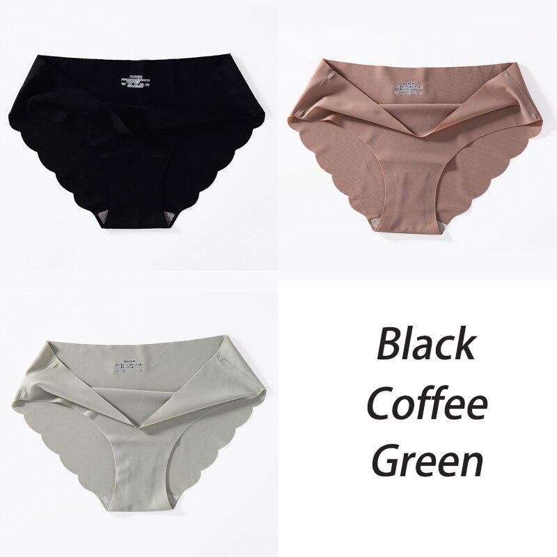 3PCS/Set Seamless Silk Women's Panties Briefs Women Underwear Female Underpants Comfortable Silk Panty Sexy Woman Lingerie M-XL