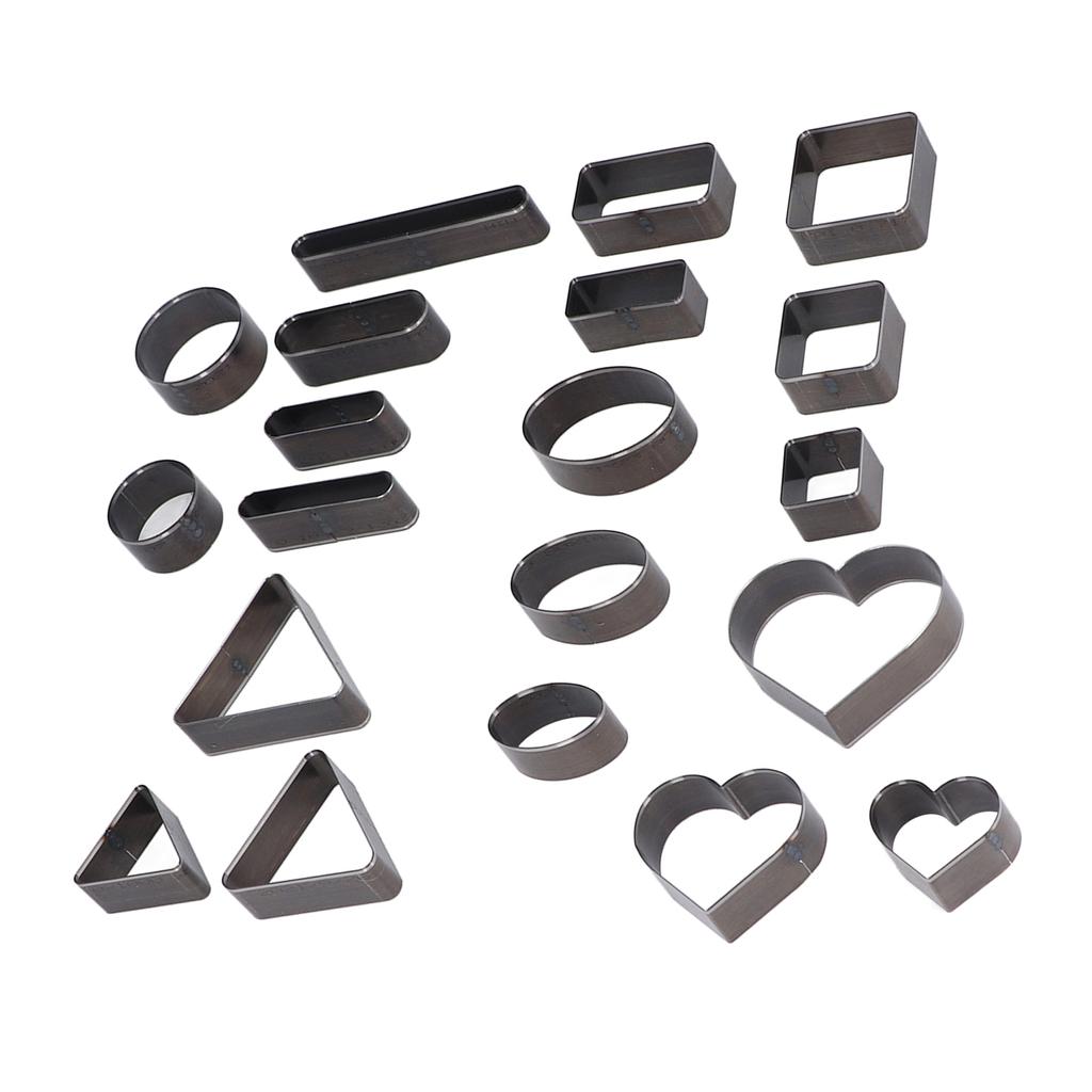 20 шт. Кожаный штамп для высечки, круглые квадратные сердца, кожаный штамп для высечки, высокоуглеродистая сталь, штамп для высечки