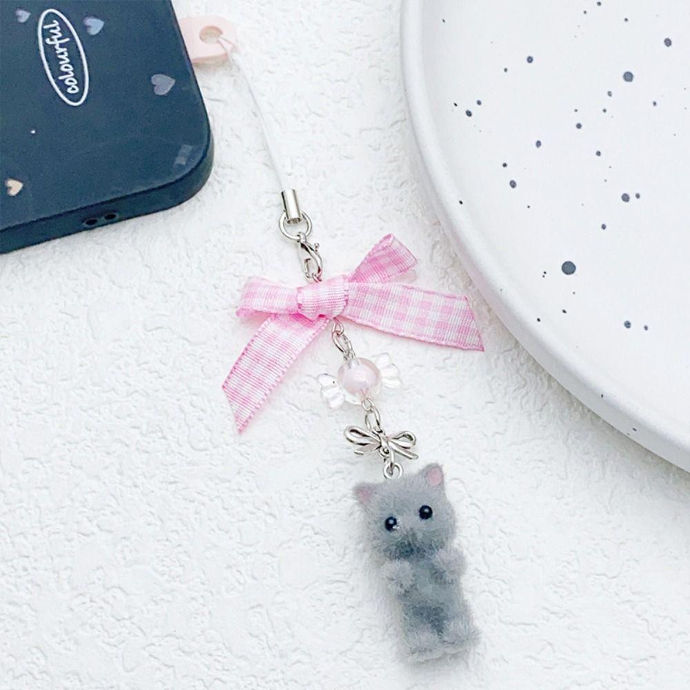 Флокирование Флокирование Кошка Телефон Шнурки Анти Потерянный Кошка Сотовый Телефон Подарок Ювелирные Изделия