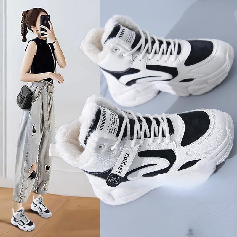 Зимние женские теплые кроссовки на платформе зимние ботинки полусапожки женские повседневные плюшевые туфли хлопковые женские ботинки Zapatos Mujer