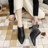 Sexy Women's Ankle Boots Black Elegant with Medium Heels Booties Pointed Toe Work Footwear Short Shoes for Woman Comfortable