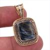Natural Pietersite Gemstone 925 Solid Sterling Silver TwoTone Pendant 1.25" W9V85