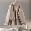 Элегантный воротник-шарф Короткие куртки женские повседневные свободные однотонные однобортные куртки женские осенне-зимние шикарные высокие верхние одежды