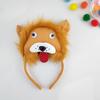 for Creative Funny Lion Hair Hoop Headdress Plush Cartoon Animal Headband Hair Accessories Costume for Theme Party  Stereo face lion