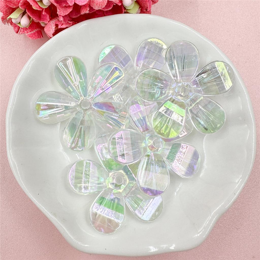Creative Acrylic Dazzling Flowers Loose Beads DIY Findings 5Pcs for Jewelry Making Beading Neclace Bracelet Handcrafted