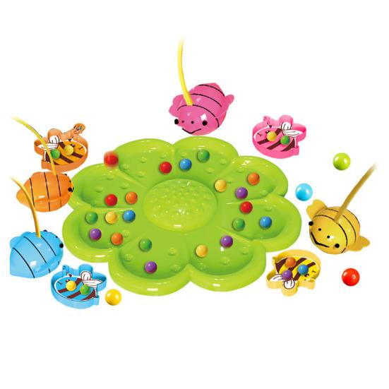 1 Set Bee Bean Picking Fishing Game Magnetic Bead Catcher Tabletop Game with Headband Kids Parents Family Party Interactive Educational Toy