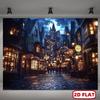 2D Plane - 2D Plane - 2D Plane. 2D Plane - One piece of charming fabric background in 2D style, featuring the Magic Town DJH