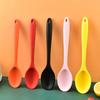 Silicone Spoon Long-handled Heat-resistant Solid Color Food Grade Cooking Spoon Tools for Home