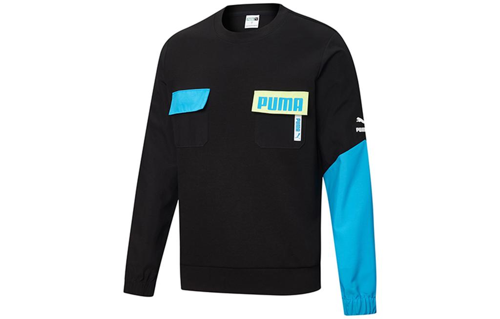 PUMA Sweatshirts Men's Black Crew Neck Moderate Regular 532181-01