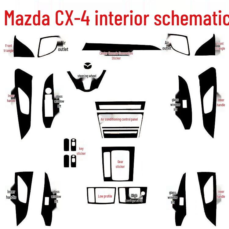 Carbon Fiber Gear Shift Decoration for Mazda CX-4 (2016-2018)