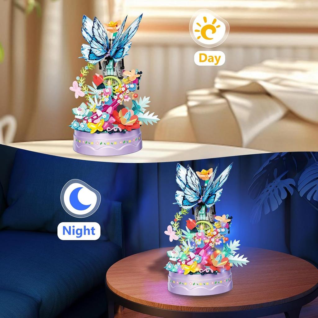 Набор для сборки букета цветов для взрослых, 630 деталей, цветы-бабочки, мини-кирпичики, строительные блоки, наборы для бонсай, ботаническая коллекция, домашний декор, день рождения