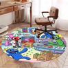 Game Rainbow Friends Pattern Round Rug, Indoor/Outdoor Mat, for Picnic, Gameroom, Bedroom, Office, Living Room, Home Decor Carpet, Birthday Gift