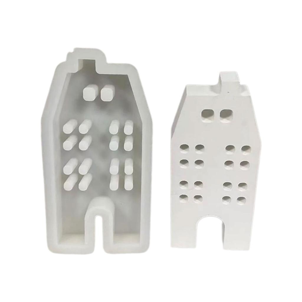 House Candle Molds Multiple Window House Resin Molds for Making Candle Cake Fondant Room Decorations Gypsum Ornaments
