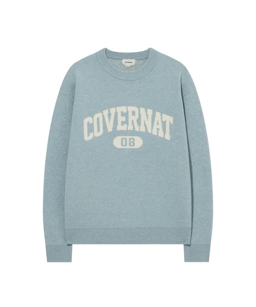 COVERNAT Center Arch Logo Knit Light Blue