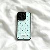 Мятно-зеленый в горошек для чехла мобильного телефона Apple iPhone16promax 15 акриловый 14 черный край 17air13
