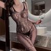 Seductive Cutout Fishnet Crotchless Bodystocking - Black See-through Lingerie