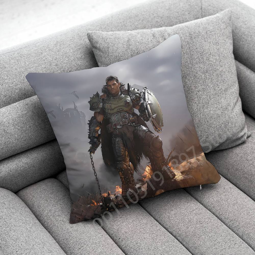Game D-Doom Slayer Throw Pillow Case For 55X55Cm 40X40Cm 45X45Cm 50X50Cm 30X30Cm Square Office Pillowship Cover