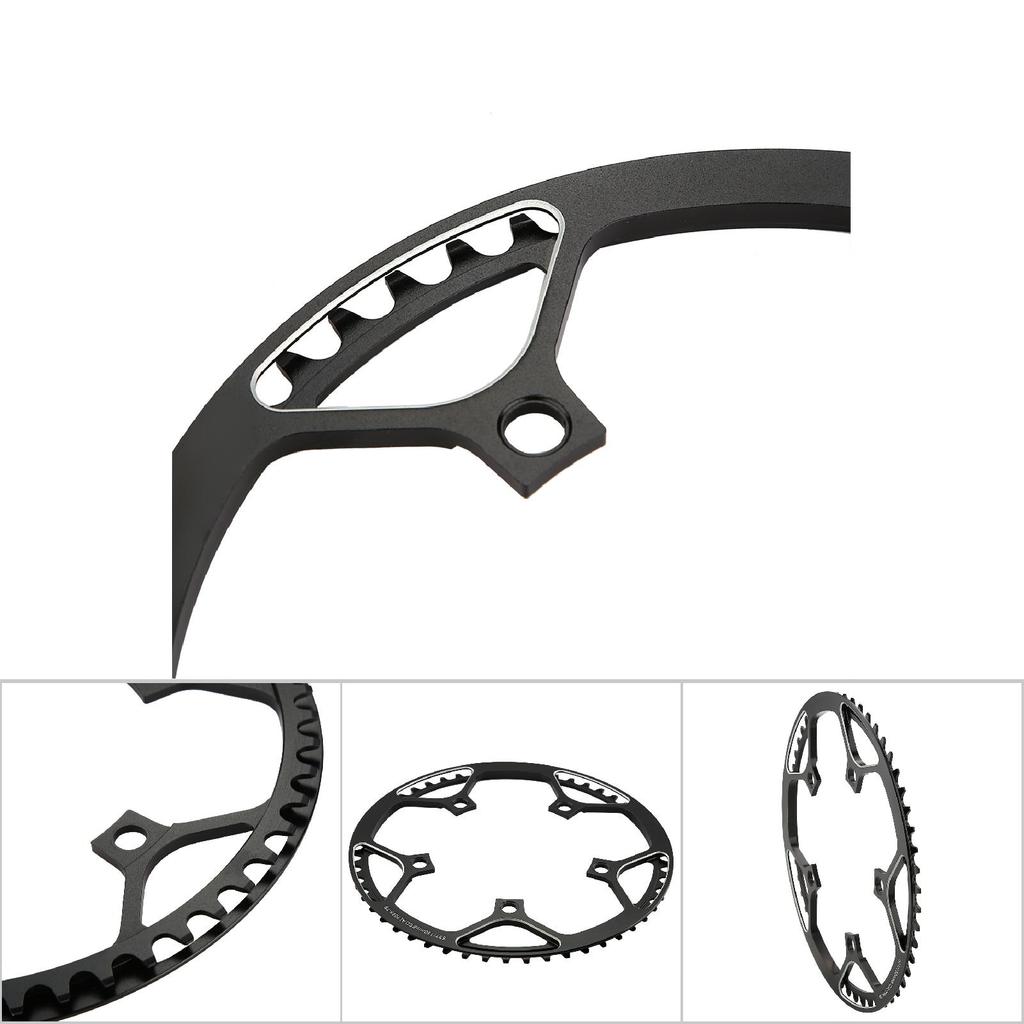   53T CNC Aluminum Alloy Mountain Bike Single Crank Chain   Repair Parts (Black)