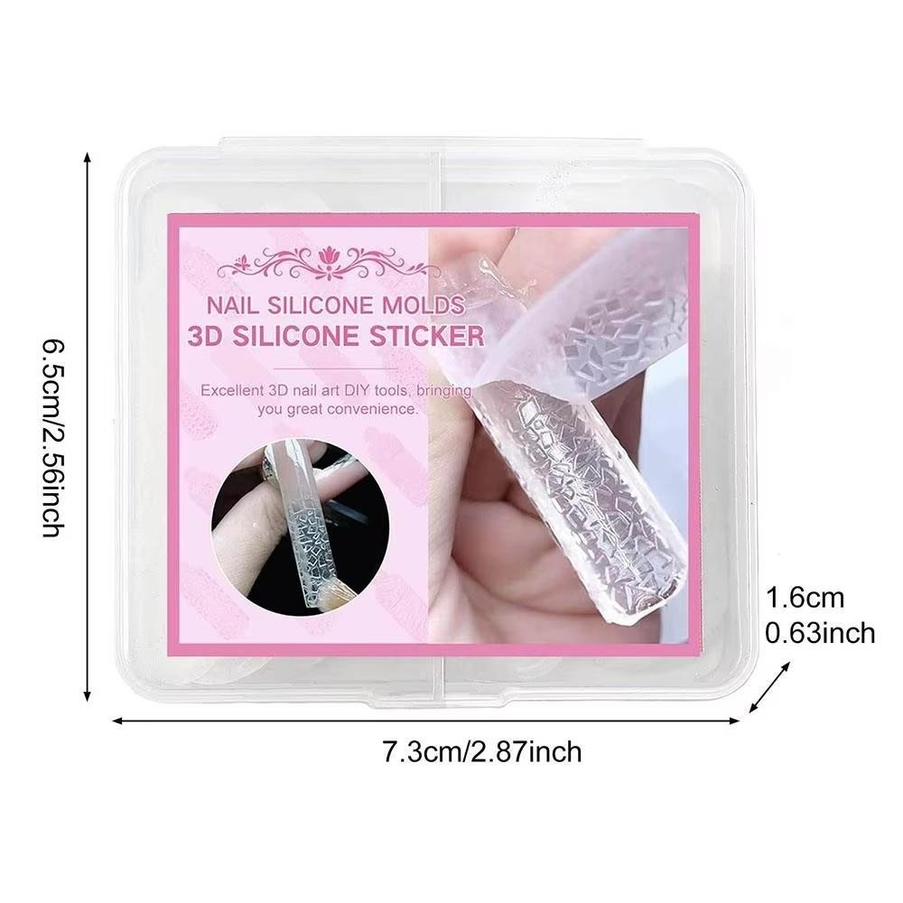 24PCS Snowflake Silicone Nail Sticker Quick Carving Leopard 3D French Nail Stamping Tool Universal Size Nail Crystals Molds