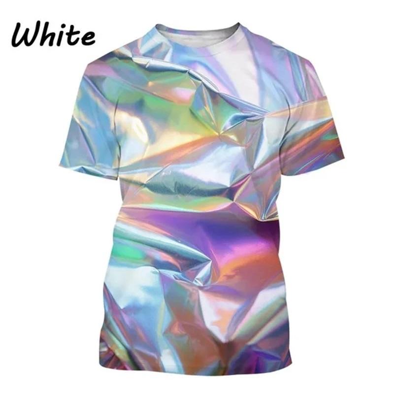 Мужские цветные футболки с 3D-принтом, забавные персонализированные футболки с градиентом, с коротким рукавом, с круглым вырезом, повседневные футболки, одежда Y2K