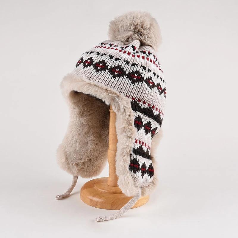 Модная ретро шапка Lei Feng женская теплая осенне-зимняя плюшевая ветрозащитная универсальная защитная шапка для ушей вязаная шапка для катания на лыжах