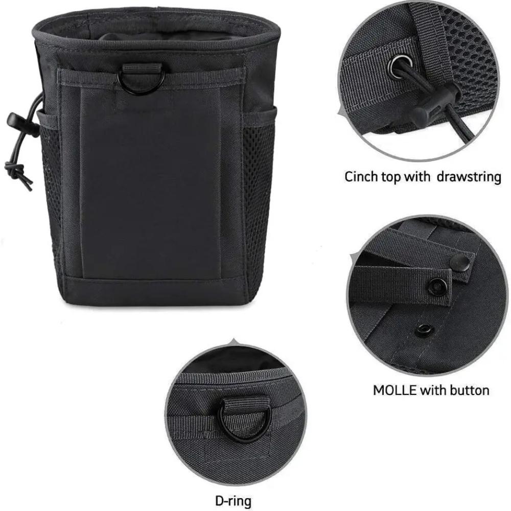 Outdoor Molle Drawstring Magazine Dump Pouch Adjustable Utility Belt Fanny Hip Holster Bag Outdoor Ammo Storage Pack Ammo Bag