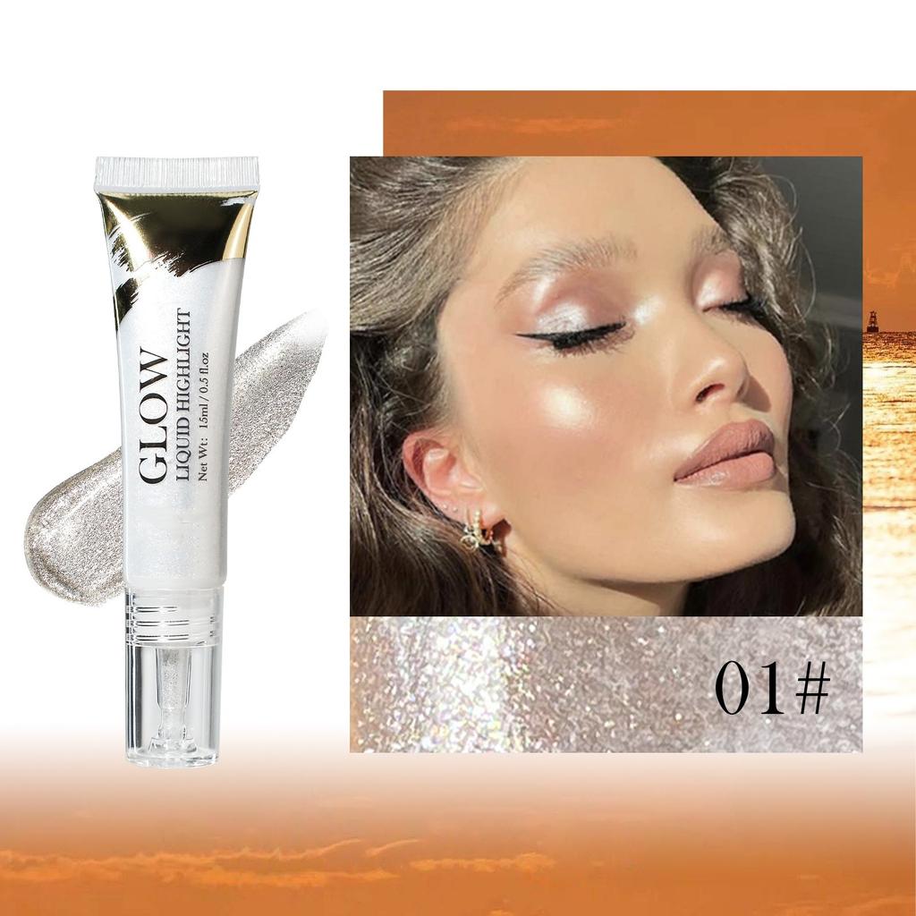 Жидкий хайлайтер для контуринга лица, перламутровый макияж, осветляющий бронзатор, сияние тела, мерцающий осветитель для контура лица, косметика