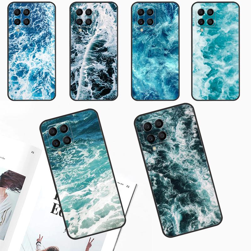 Чехол с синим морем и океанскими волнами для Samsung Galaxy M13 M33 M53 M20 M30s M31s M12 M32 M52 M11 M51 M14 M34 M54 M55