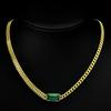 S925 Silver 4CT Rectangular Green High Carbon Diamond Necklace Plated 18K White Yellow Gold Man Women Cuban Chain Necklaces