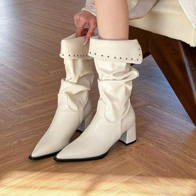 Fashion Pointed Toe Women Leather Snow Ankle Boots Dress Fashion Cozy Warm Chelsea Boots Women 2025 Trend New Winter Sexy Botas Mujer
