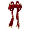 New Red Xmas Tree Ornament Bowknot Flocked Xmas Tree Charm Flower Wreath Hanging Christmas Tree Pendant Party Supplies