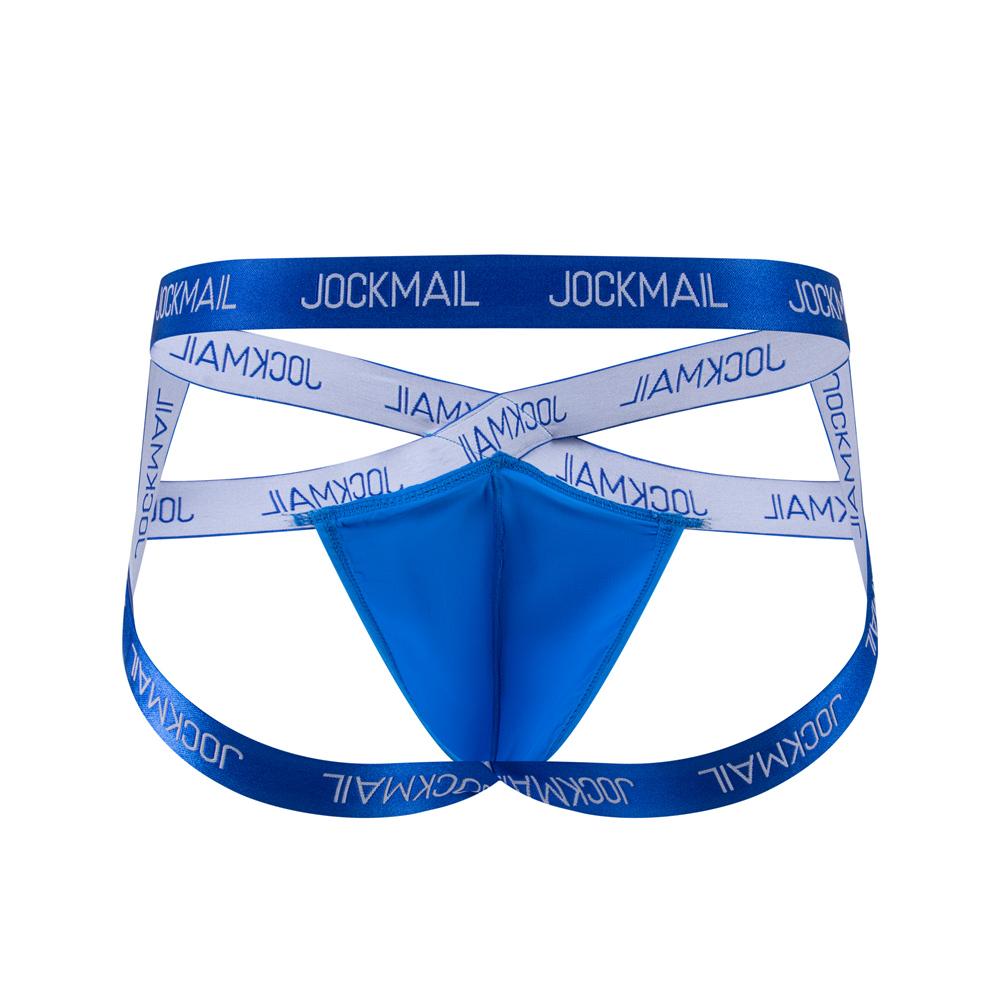 Бандаж-трусы JOCKMAIL Sexy Cross Band с эластичной лентой, однотонная ткань Ice Silk с буквенным принтом, повседневное повседневное нижнее белье для мужчин с низкой посадкой