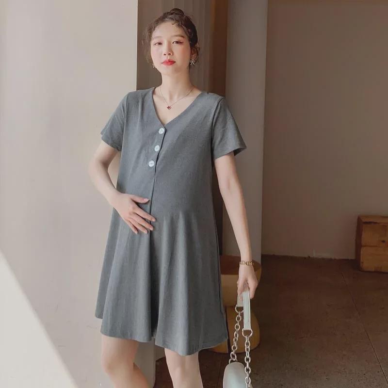 Стильное летнее платье для беременных и кормящих мам - модная свободная юбка-футболка для мам, бросающих вызов возрасту