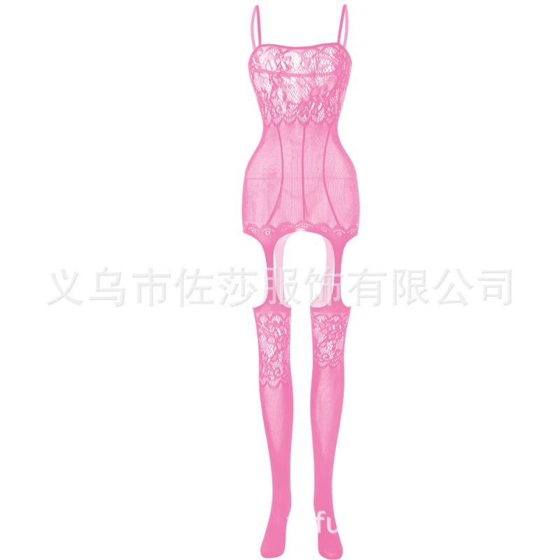 Sex Clothes Women's Hollow Stockings Tight Net Clothes One-piece Open Gear Adjustable Shoulder Straps