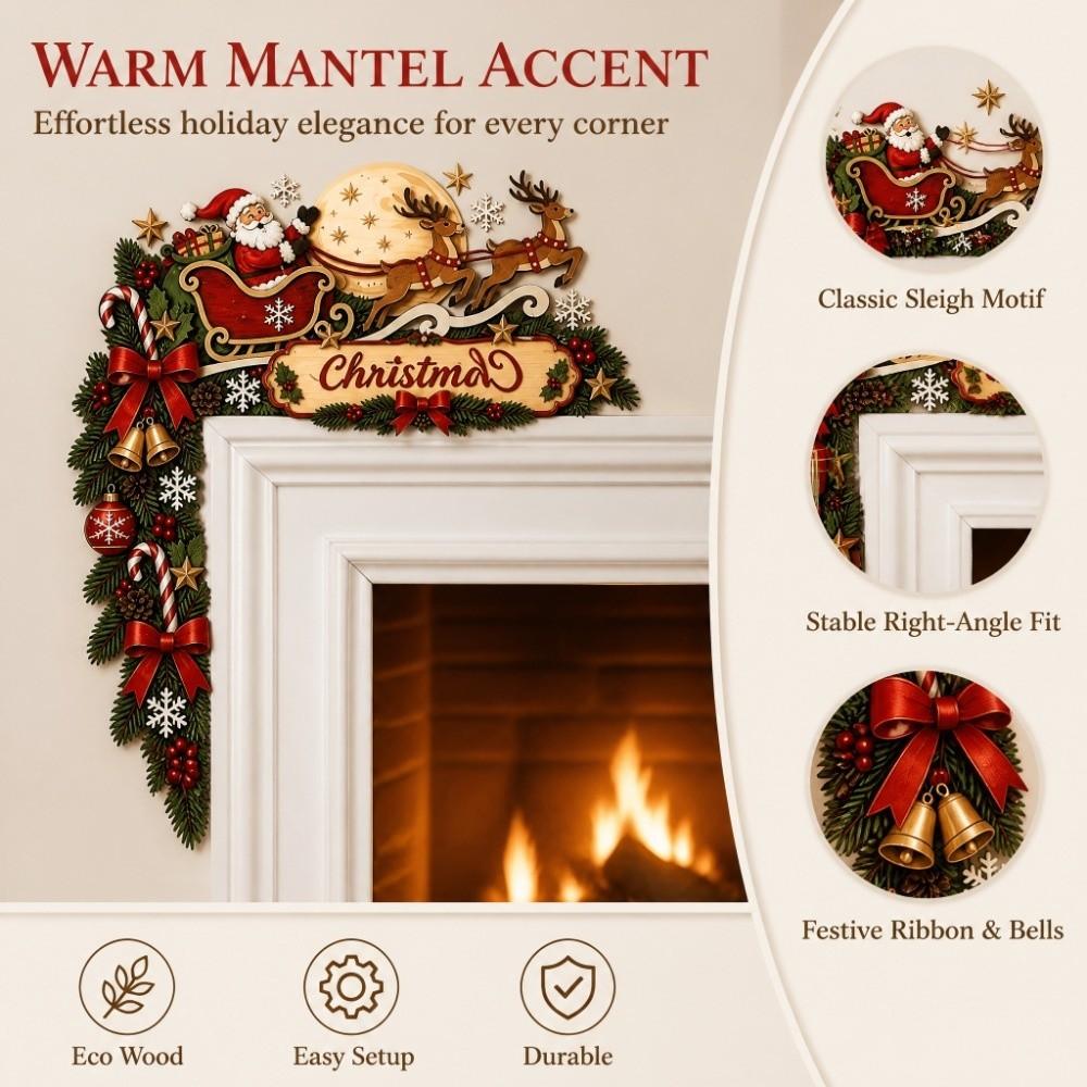 Wooden Material Christmas Door Corner Decor Christmas Door Corner Sign Christmas Holiday
