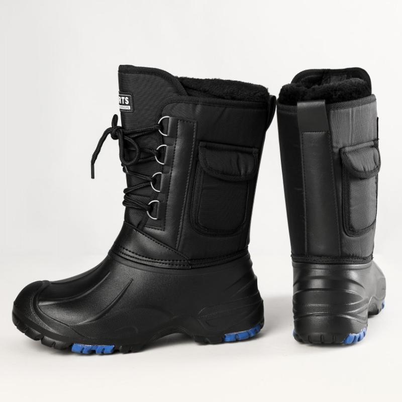 Men's Autumn Winter Warm Waterproof Mid Top Snow Boots Fashionable Casual Shoes For Skiing And Fishing