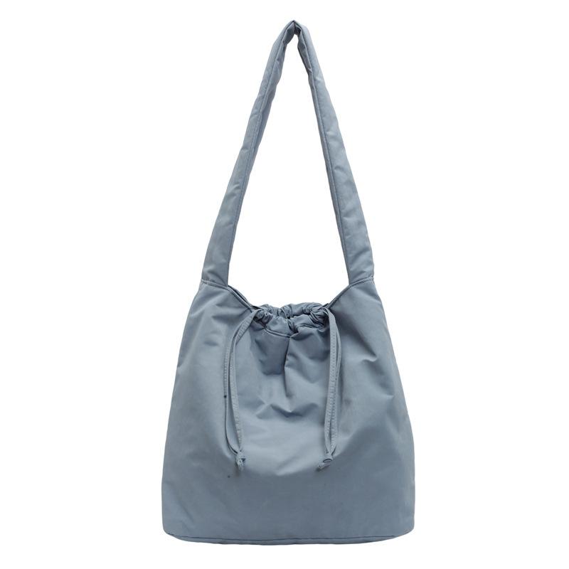 Large Capacity Tote Bag Women's Waterproof Nylon Bag Plus Cotton Soft Waxy Single Shoulder Bag Commuter Student Crossbody Bag