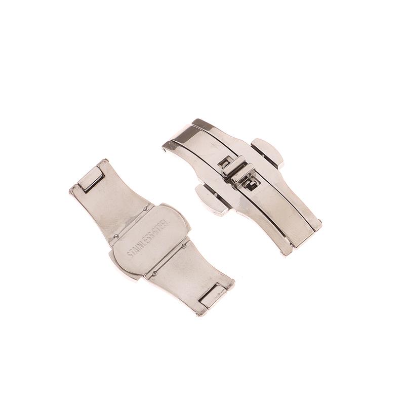 1 шт., нержавеющая сталь, застежка-бабочка, полированная кнопка, ремешок для часов, 15/17/19/21/23/25 мм, застежка для часов, аксессуары
