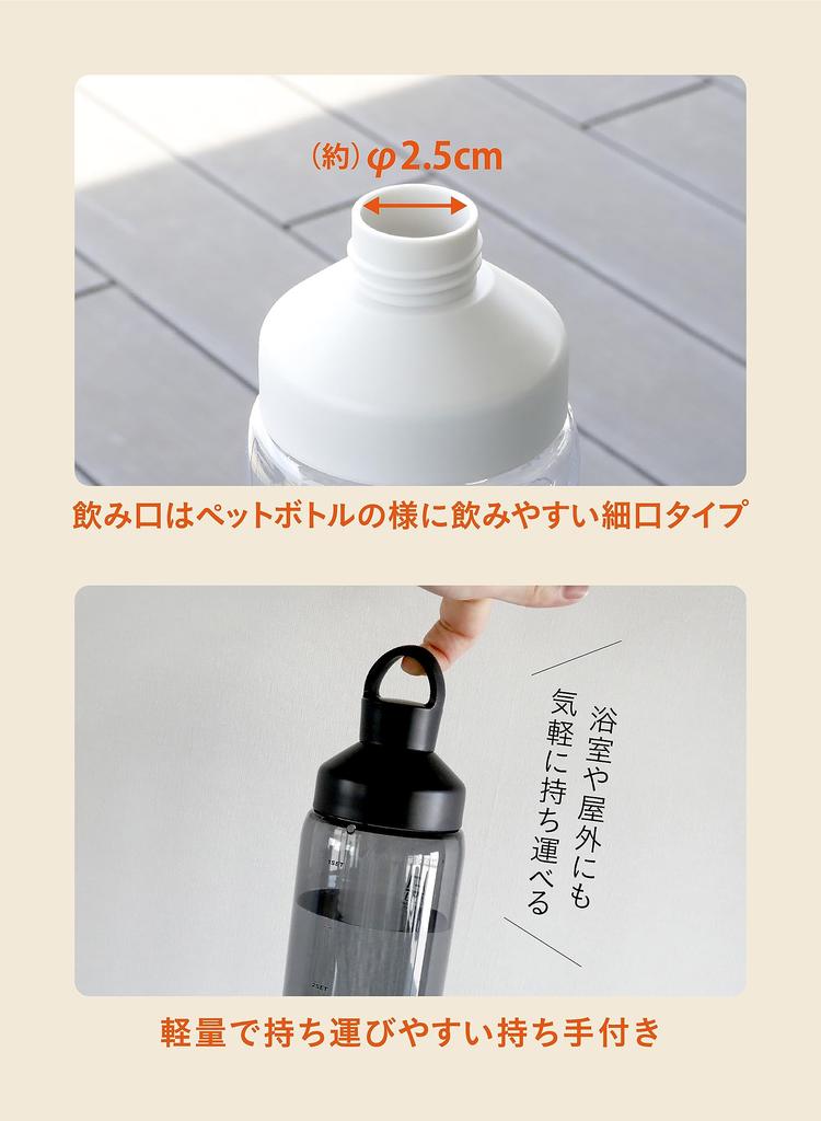 CB JAPAN Water Bottle, White, with Memory Stick, 1 Liter, Lightweight, Portable, Made of Tritan, BPA-Free, My Sauna Tonoi Bottle, Tomte