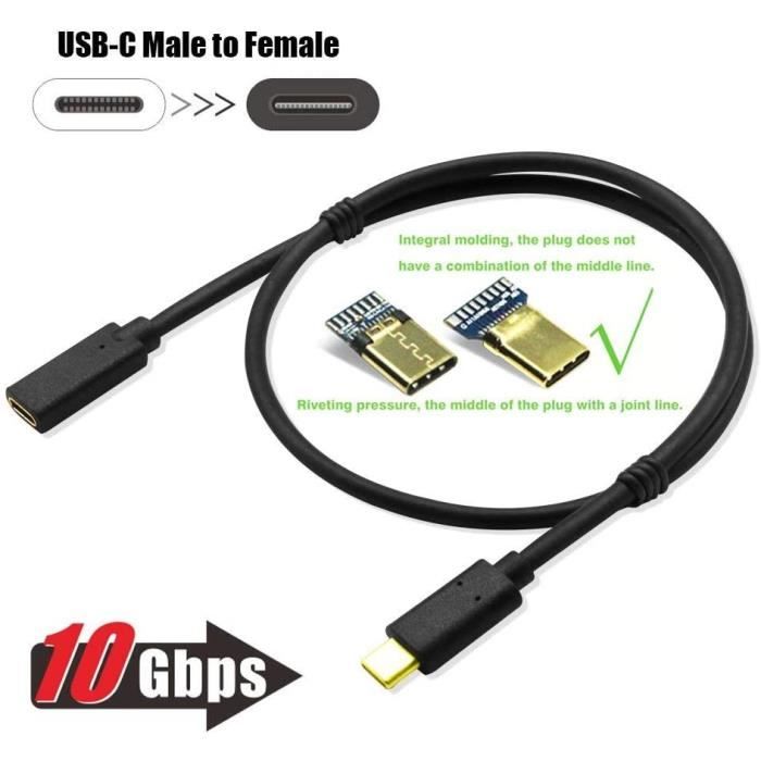 Удлинитель USB c 1 м, удлинитель USB типа c USB c «папа» «мама» Удлинитель USB «папа» типа c «мама»