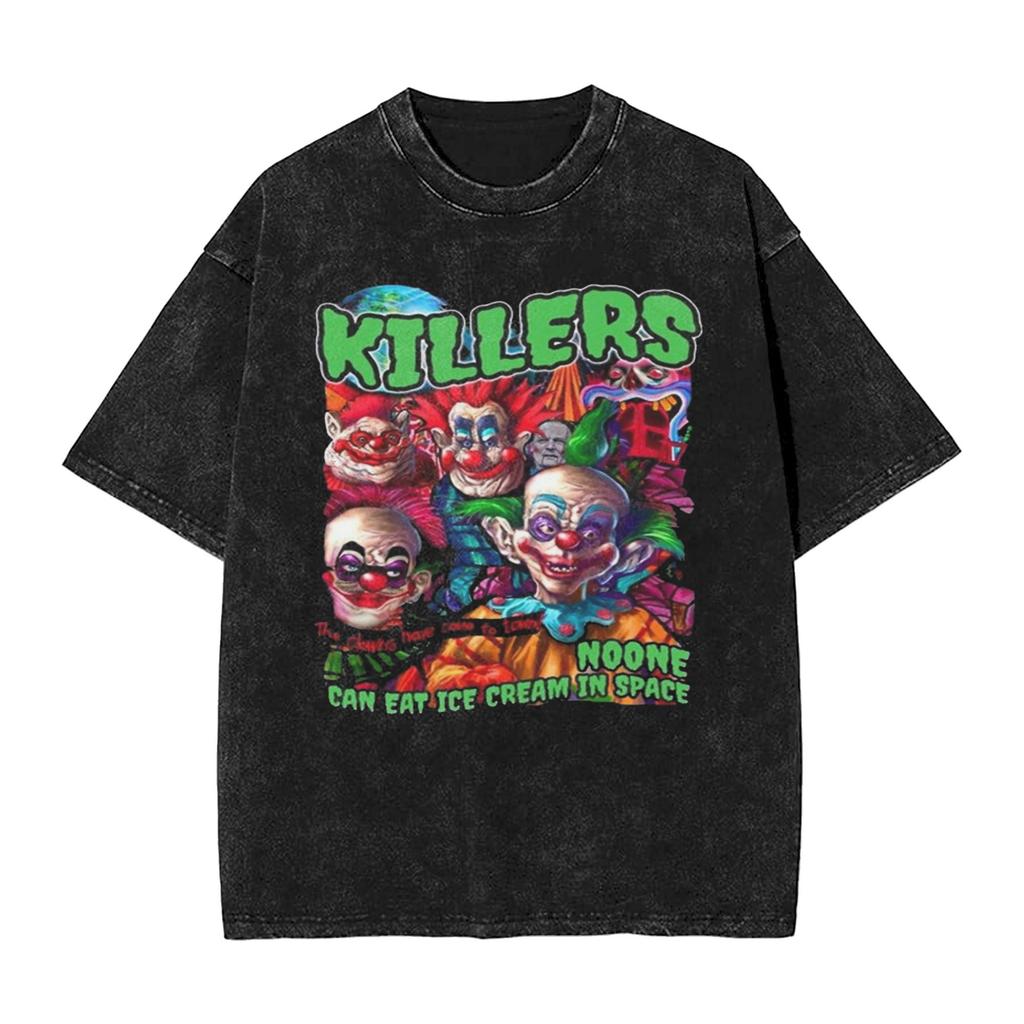 Killer Klowns From Outer Space Harajuku T-Shirts Short Sleeve Street Style Tshirt Summer Cotton O Neck Oversized Top