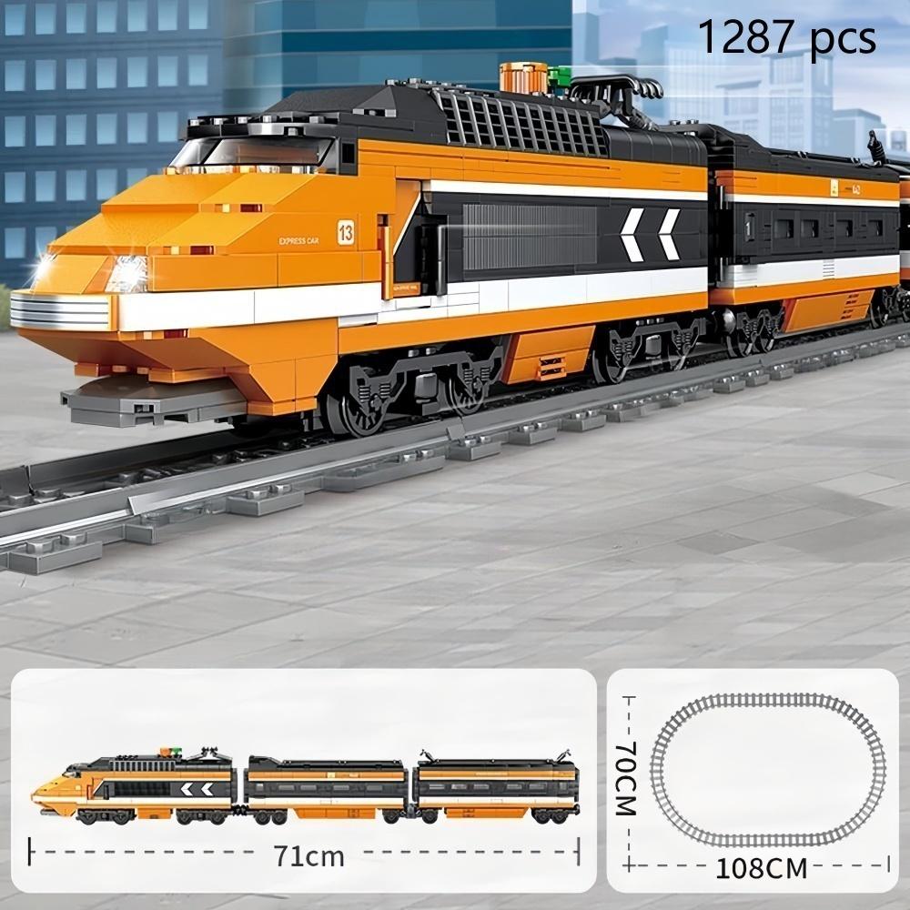 Игрушки-конструкторы «Движущийся поезд» с мотором – Идеально для транспортных средств – Сумасшедшие Мальчики Развивают Практические Навыки Понимание Железнодорожного Транспорта