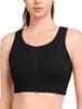 Yvette Sports High Open Plus Black Women's Bra, Support, Front, Mesh, Moisture-Wicking, Quick-Drying, One-Piece Cup, Wireless, Sizes, Running,