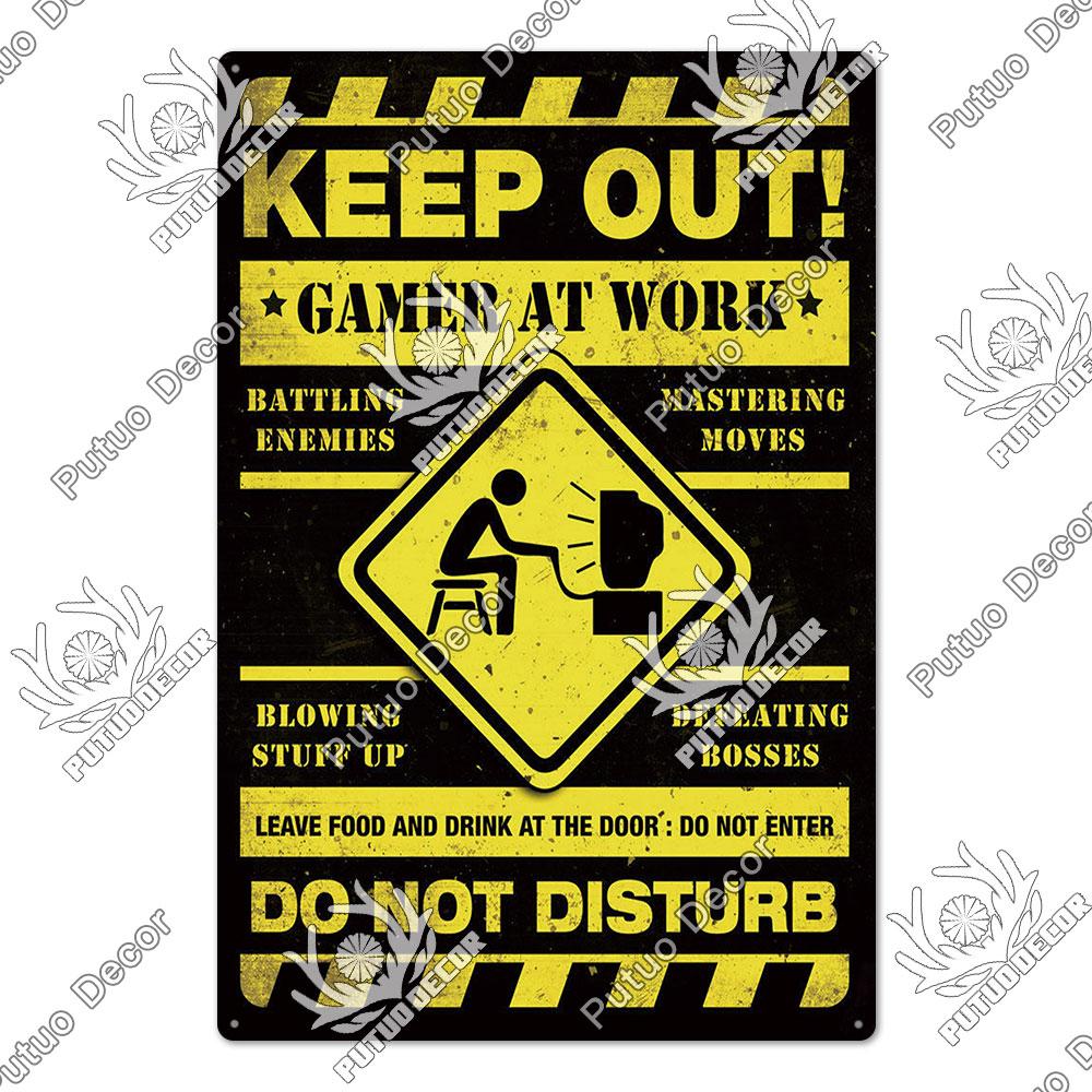 Декор Забавный Геймер Винтажная Жестяная Табличка Металлическая Пластина Ретро Игровая Комната Настенное Искусство Живопись для Дома Домашнее Украшение