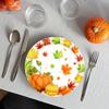 Бумажные тарелки на День благодарения Тарелки для осенней вечеринки Кленовые листья Декор из тыквы Осенняя посуда Набор столовых приборов для вечеринки с осенними листьями