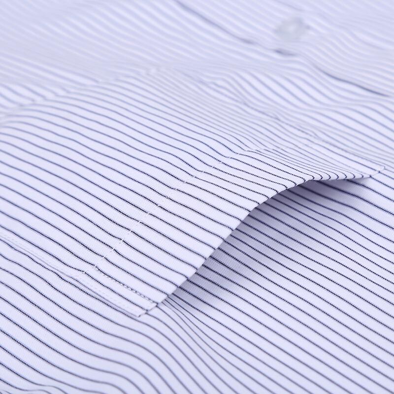 Men's Striped Business Dress Shirt Long Sleeve Simple Style Regular Fit Non-iron Formal Shirt