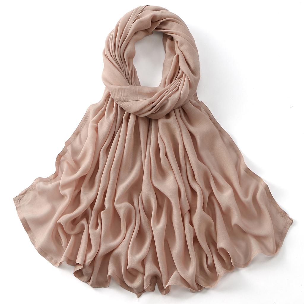 Muslim Modal Hijab Cotton Rayon Scarf for Women Double Stitching Wide Edge Rayon Shawl Islamic Thin Soft Viscose Turban Headband
