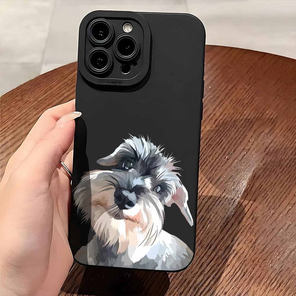 Милый шнауцер Эстетичный чехол для телефона iPhone 17 16 15 14 13 12 11 Pro/ Max/Plus Противоударный